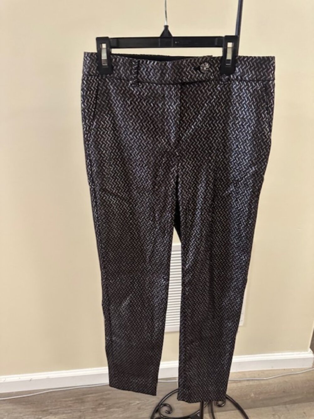 black/silver dress slacks